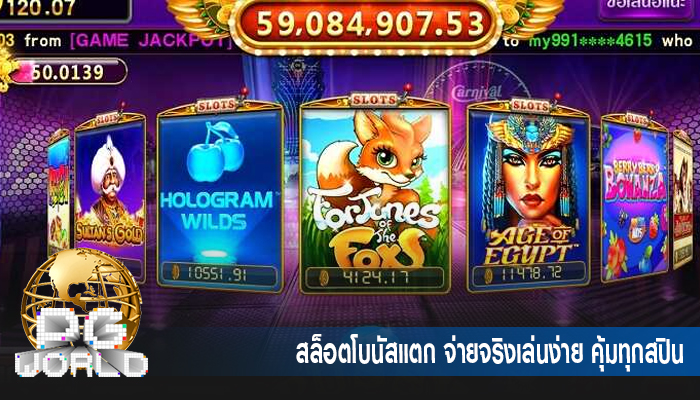 สล็อตโบนัสแตก จ่ายจริงเล่นง่าย คุ้มทุกสปิน